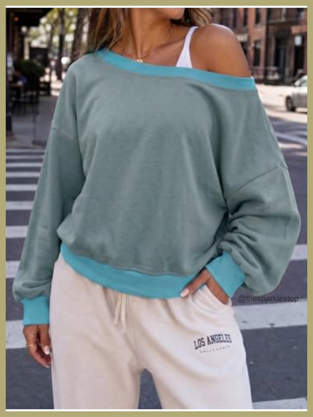 Reversible Wrap Sweatshirt Off Shoulder Long Sleeve Athletic Workout Top Y2K - Picture 2 of 4